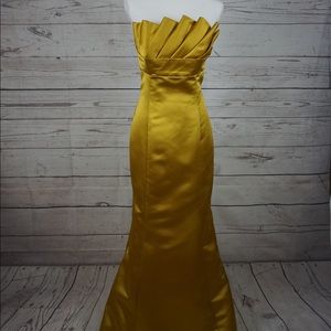 Dress, night gown, party dress, prom dress, yellow
